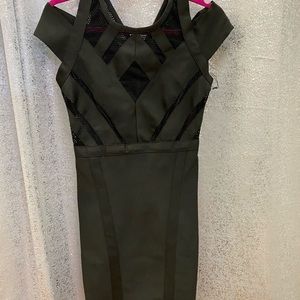 Black bondage mesh dress
